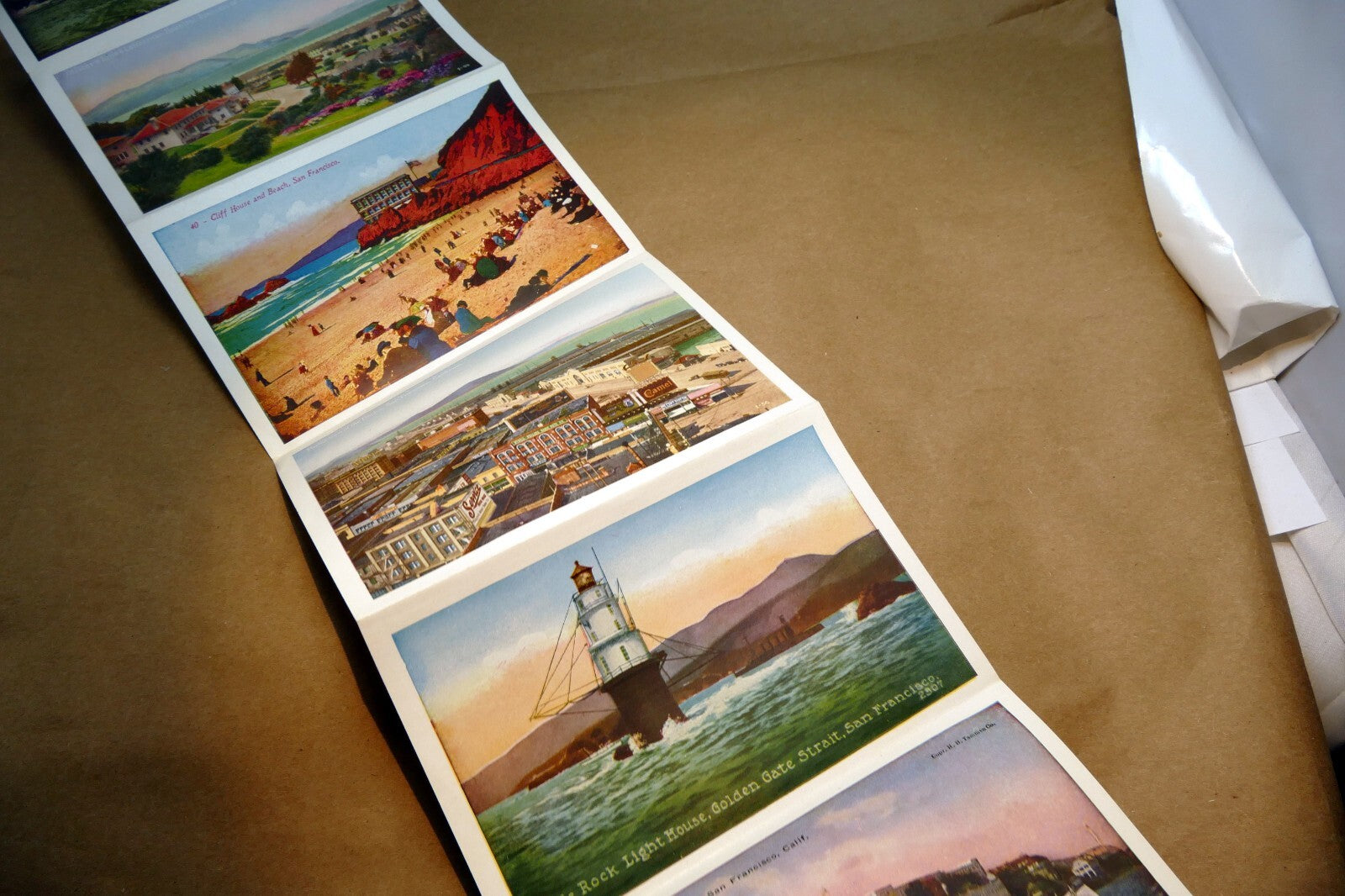 1924 SAN FRANCISCO GOLDEN GATE souvenir POSTCARD color book
