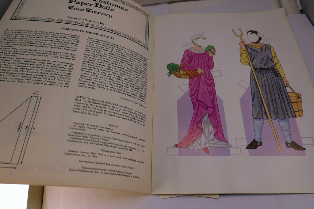Dover Paper Dolls: Medieval Costumes Paper Dolls by Tom Tierney (1996, Paperback