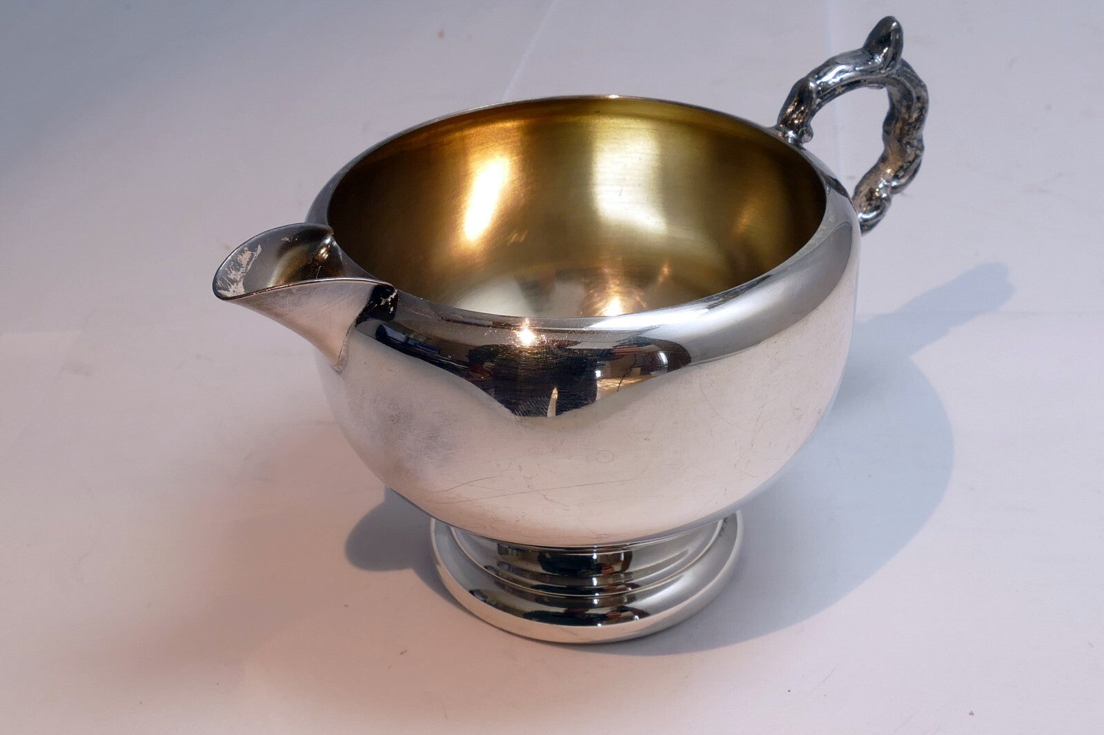 VIKING SILVER  PLATE E P COPPER CREAMER made in Canada  Lead Mounts for Tea