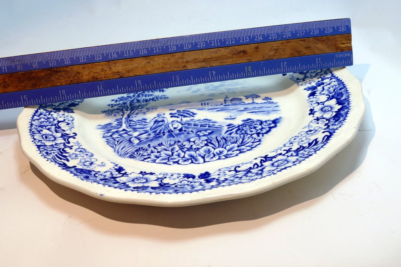 9" "Silverdale" Serving Bowl Hanley Blue Swinnertons England Transferware plate