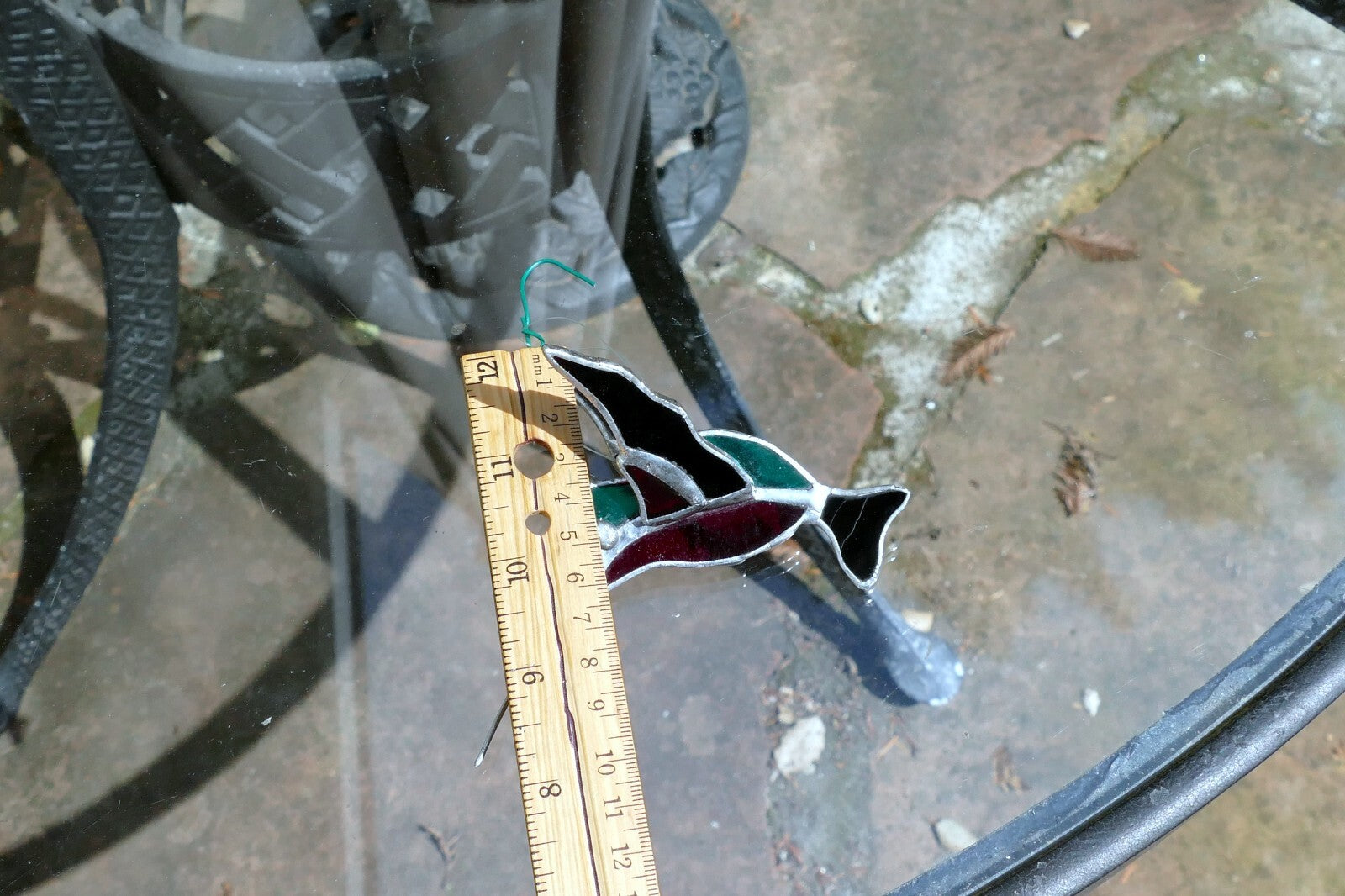 Stained glass hummingbird 4.5" suncatcher hand made 3d hanging ornament