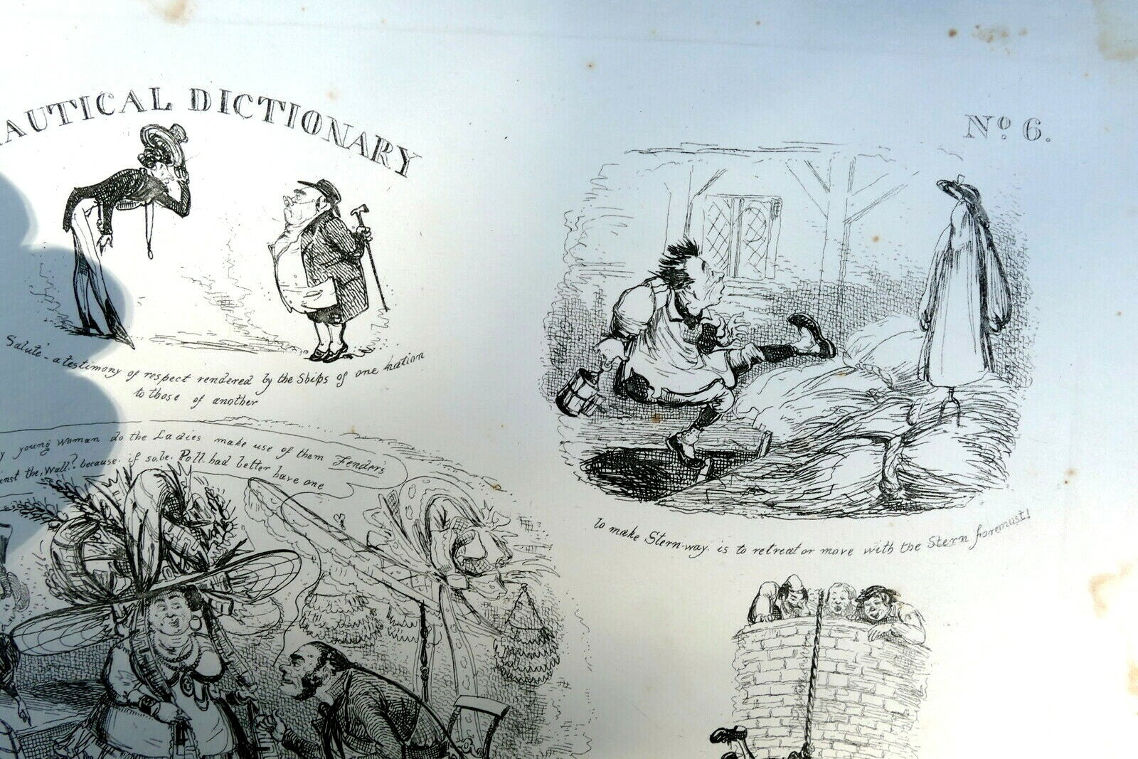 Nautical dictionary no 6 henry heath caricature print 1840 victorian