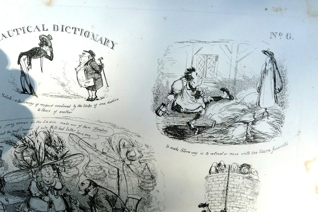 Nautical dictionary no 6 henry heath caricature print 1840 victorian