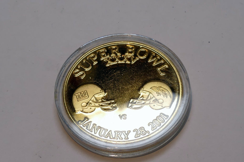 Super Bowl xxxv token 2001 Tampa Florida Giants vs Ravens  round