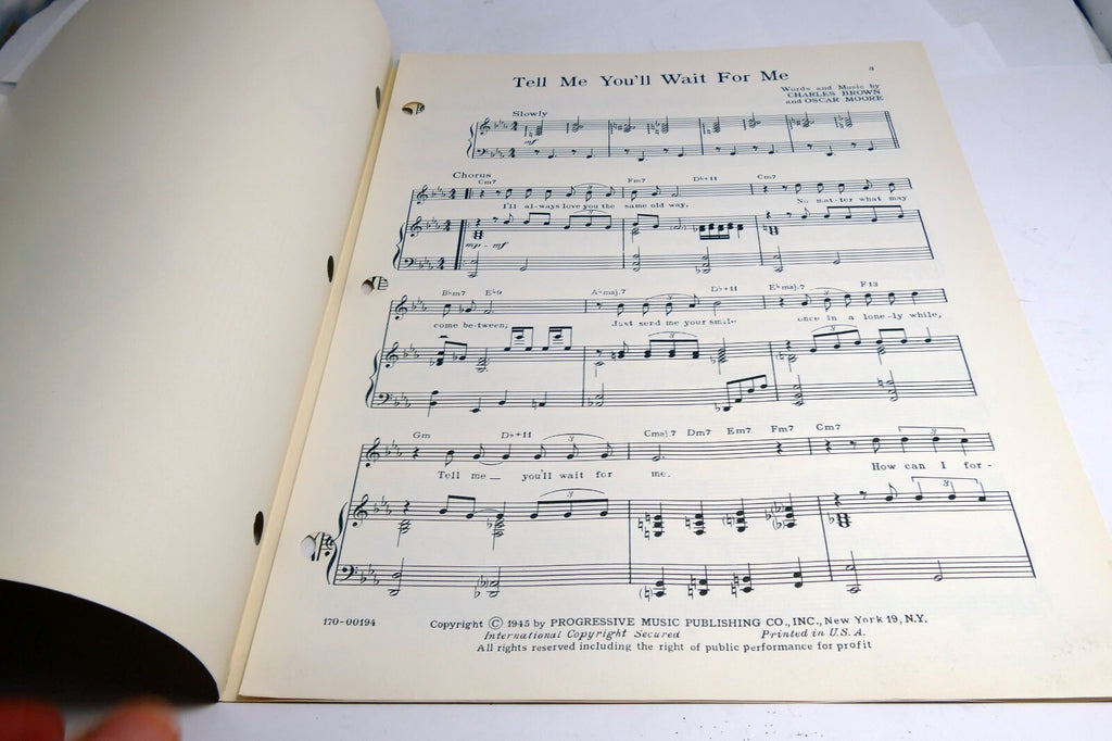 Tell Me You'll Wait For Me Brown Moore  1945  Sheet Music Ray Charles