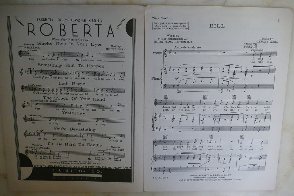 Bill 1927 by Jerome Kern and others from ''Show Boat'' musical