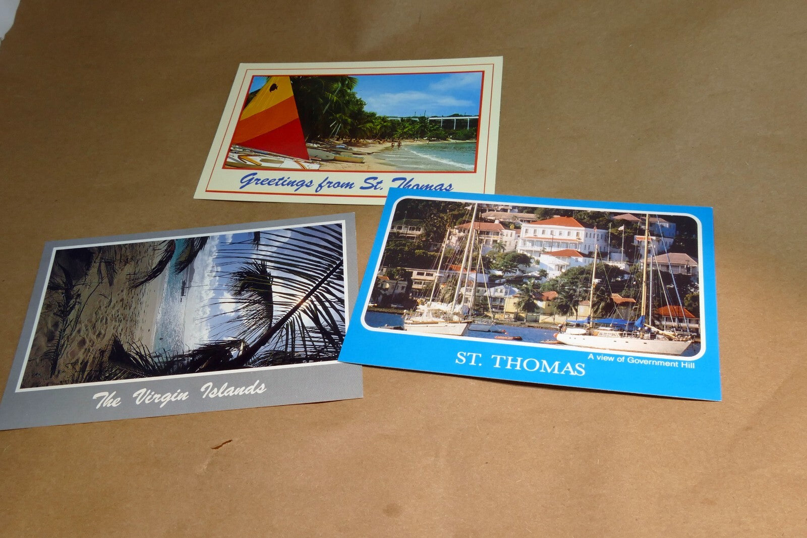 1980's Postcard St. Thomas Virgin Islands lot of 3 vintage 1990's Caribbean sea