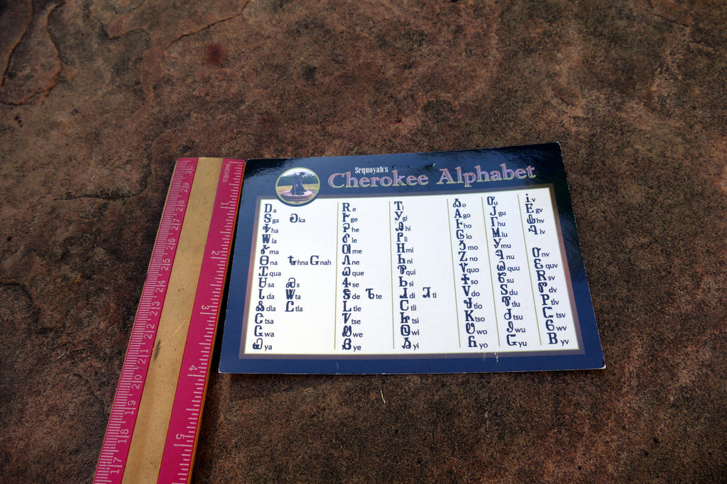 SEQUOYAH'S CHEROKEE ALPHABET  NATIVE AMERICAN WRITING CONTINENTAL SIZE POSTCARD