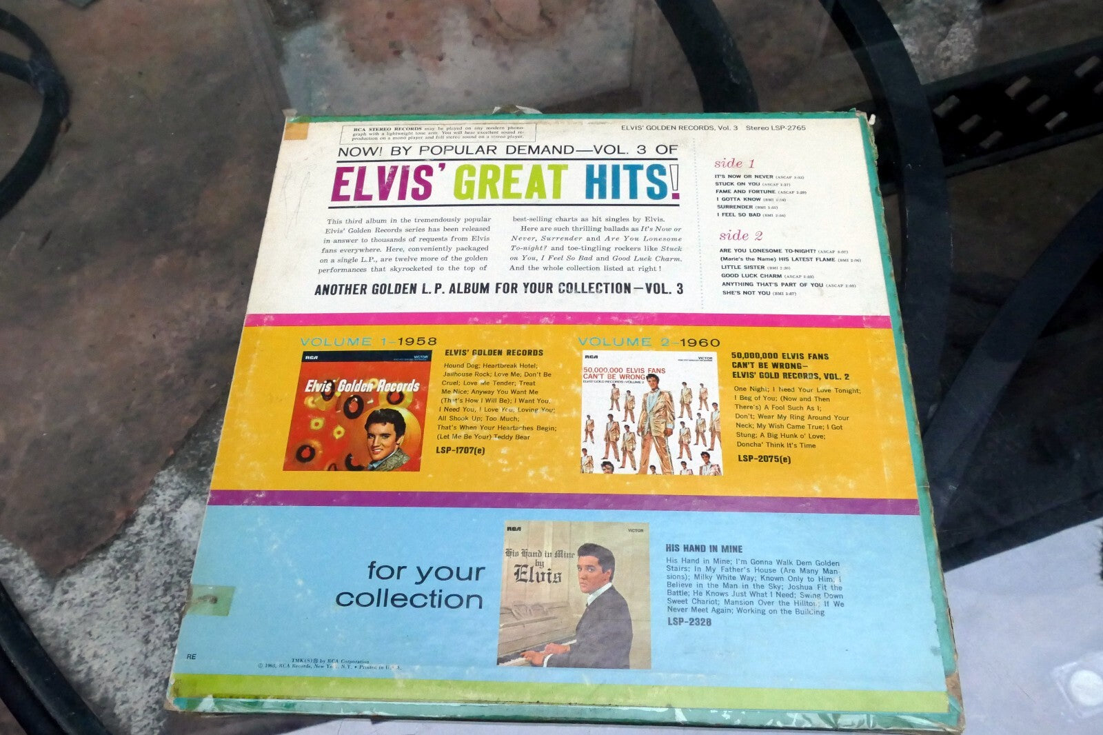 1962 Elvis Presley Golden Records Volume 3 RCA LSP-2765 - ALBUM ART COVER ONLY