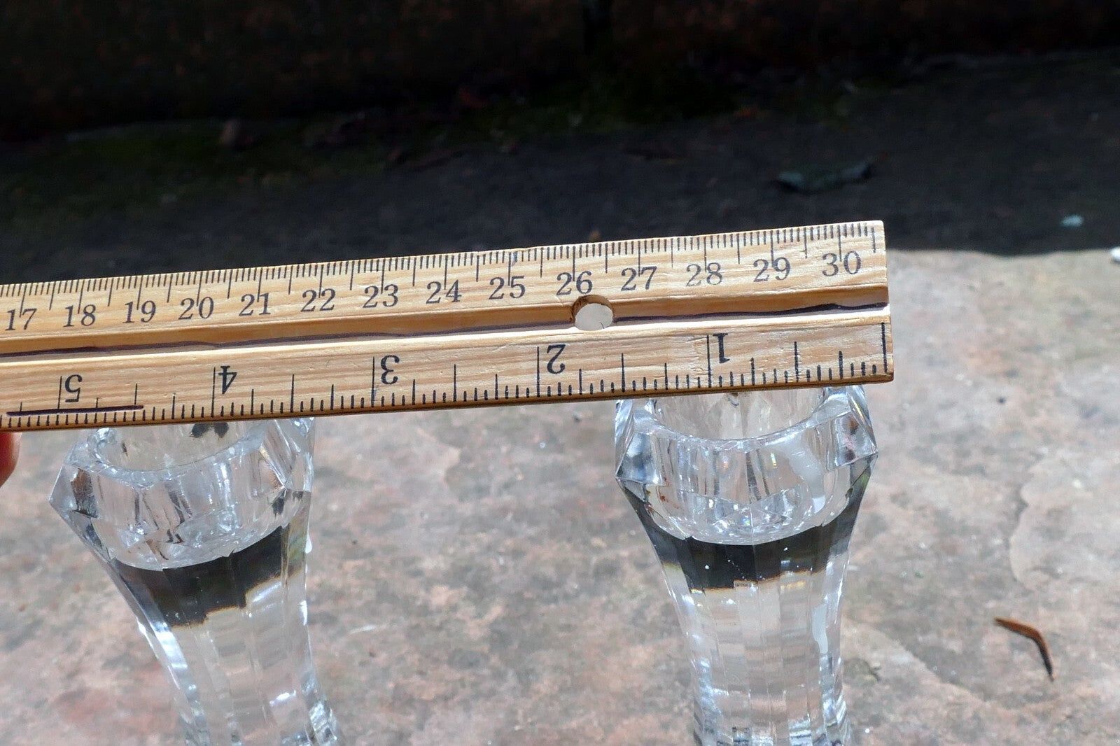 TOWLE Set of 2 Clear Lead Crystal Candle Stick Holders made Austria 5" lot