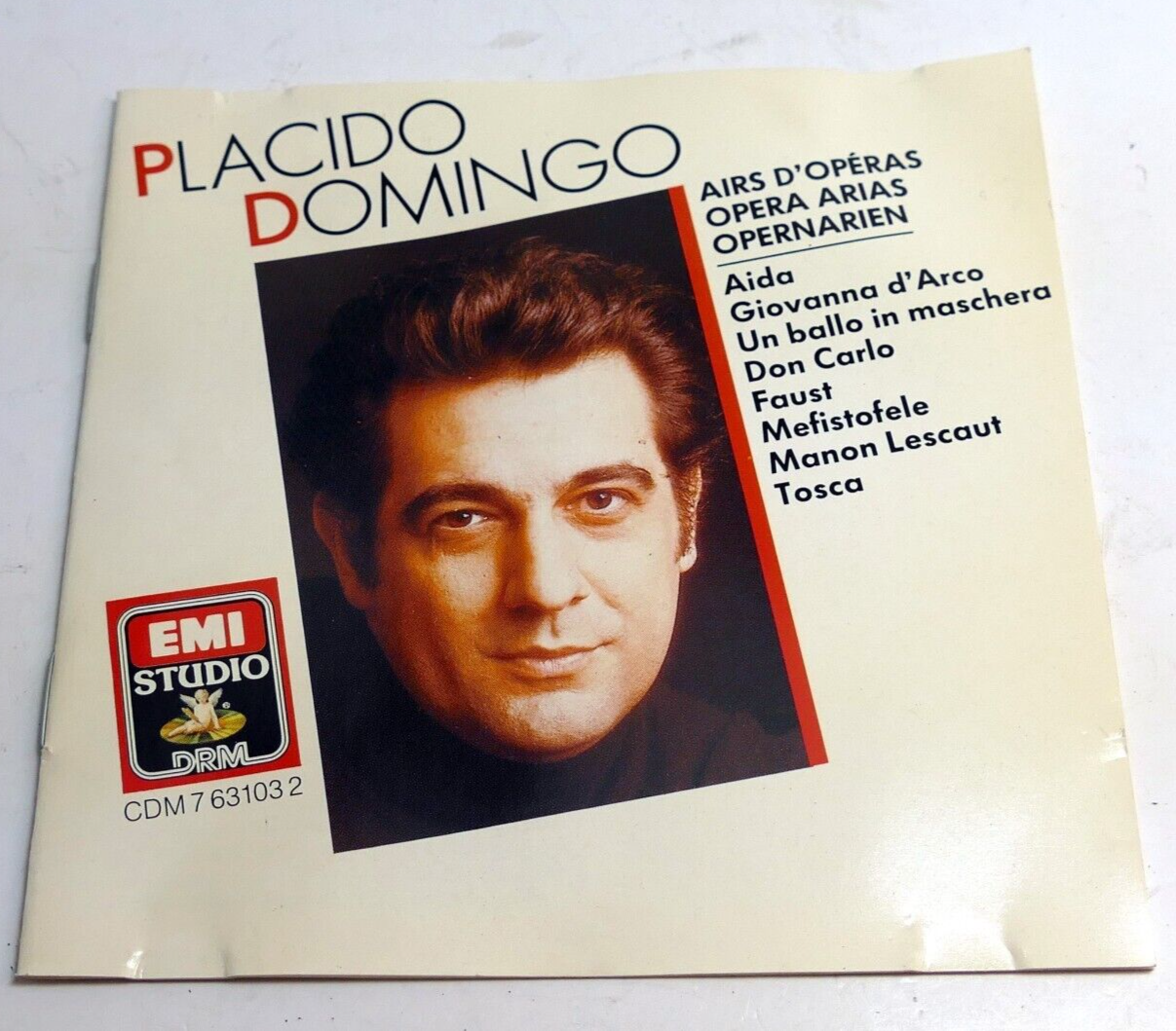 Inlay cover art only no case or cd included placido domingo operas aida faust to