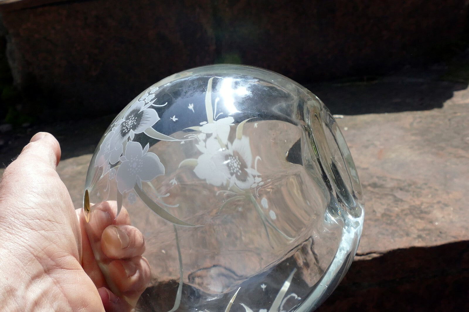 Glass Bowl Glass Bowl Globe 6" Floral Design European Collection