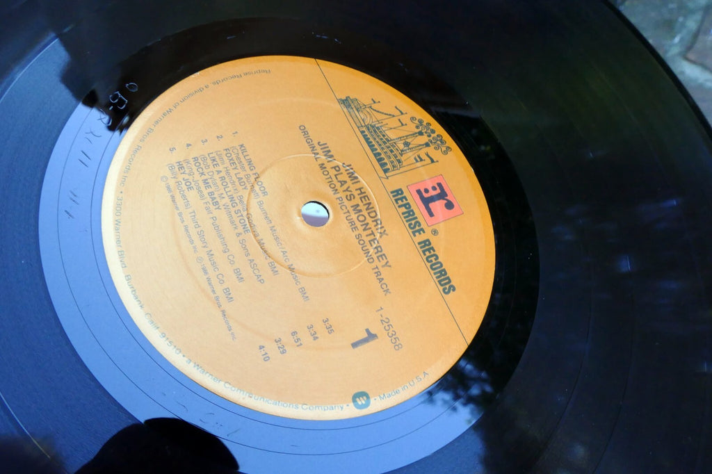 Jimi Hendrix Jimi Plays Monterey LP Vinyl Reprise Records 1986 Movie Soundtrack