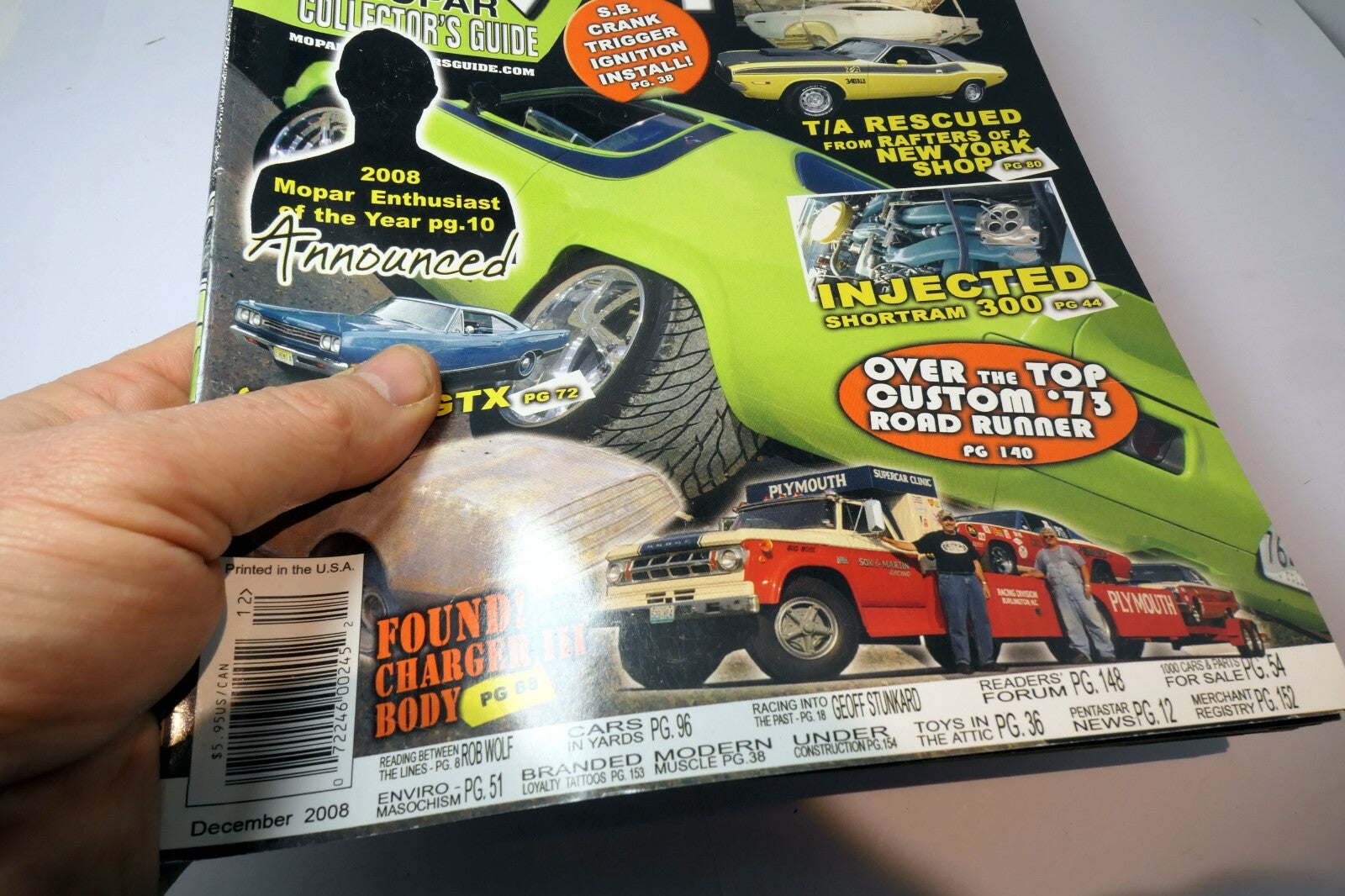 MOPAR Collector's Guide Magazine December 2008 Charger III Body ShortRam 300 T/A