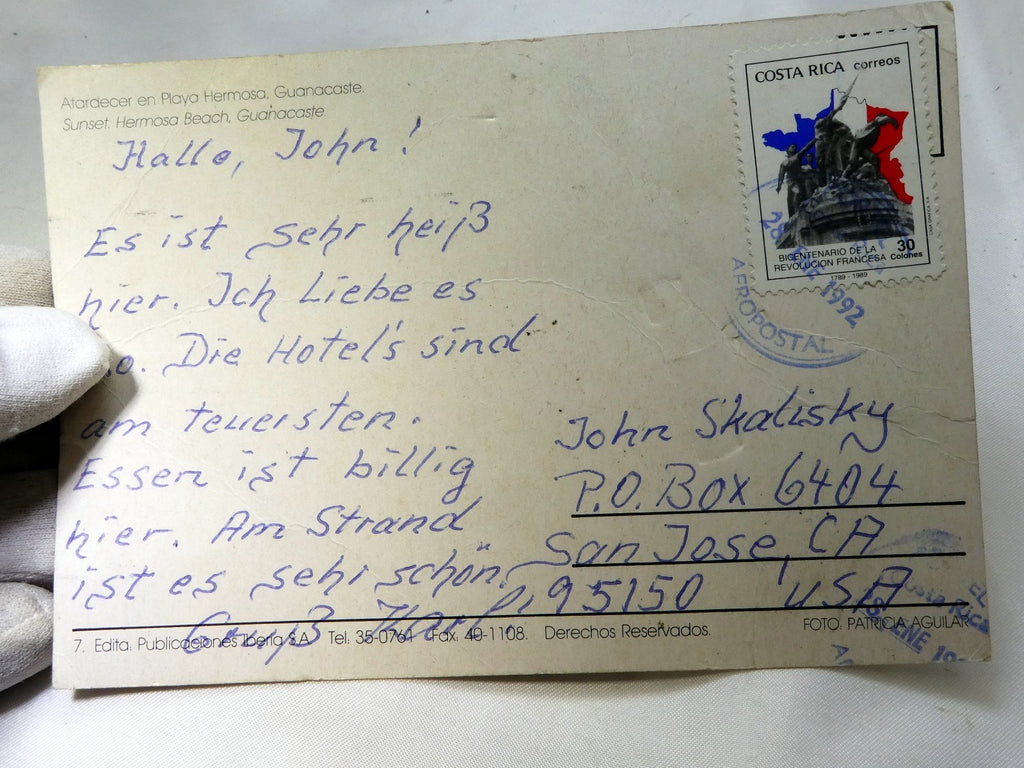 Playa Hermosa Atardecer Costa Rica Sunset  Postcard 6X4" vintage 1980-90's