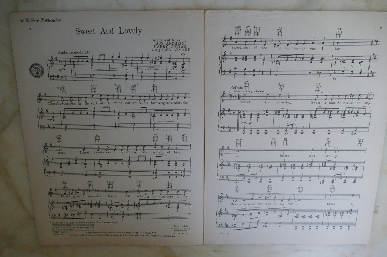 Sweet And Lovely 1931 by Gus Arnheim, Harry Tobias and Jules Lemare