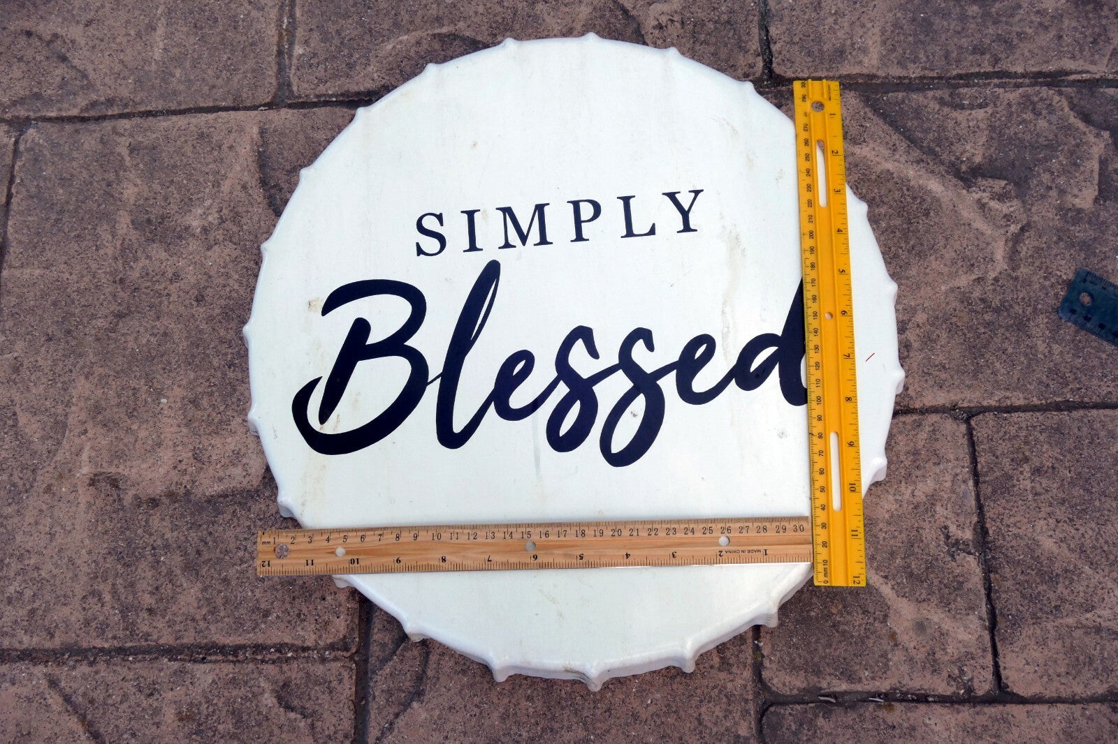 Beer Cap hanging Tin Metal Poster Sign beer 16X16" "Simply BLESSED"