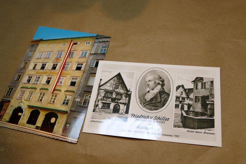 Germany austria unposted postcard lot pack of 2 marbach schiller salzburg