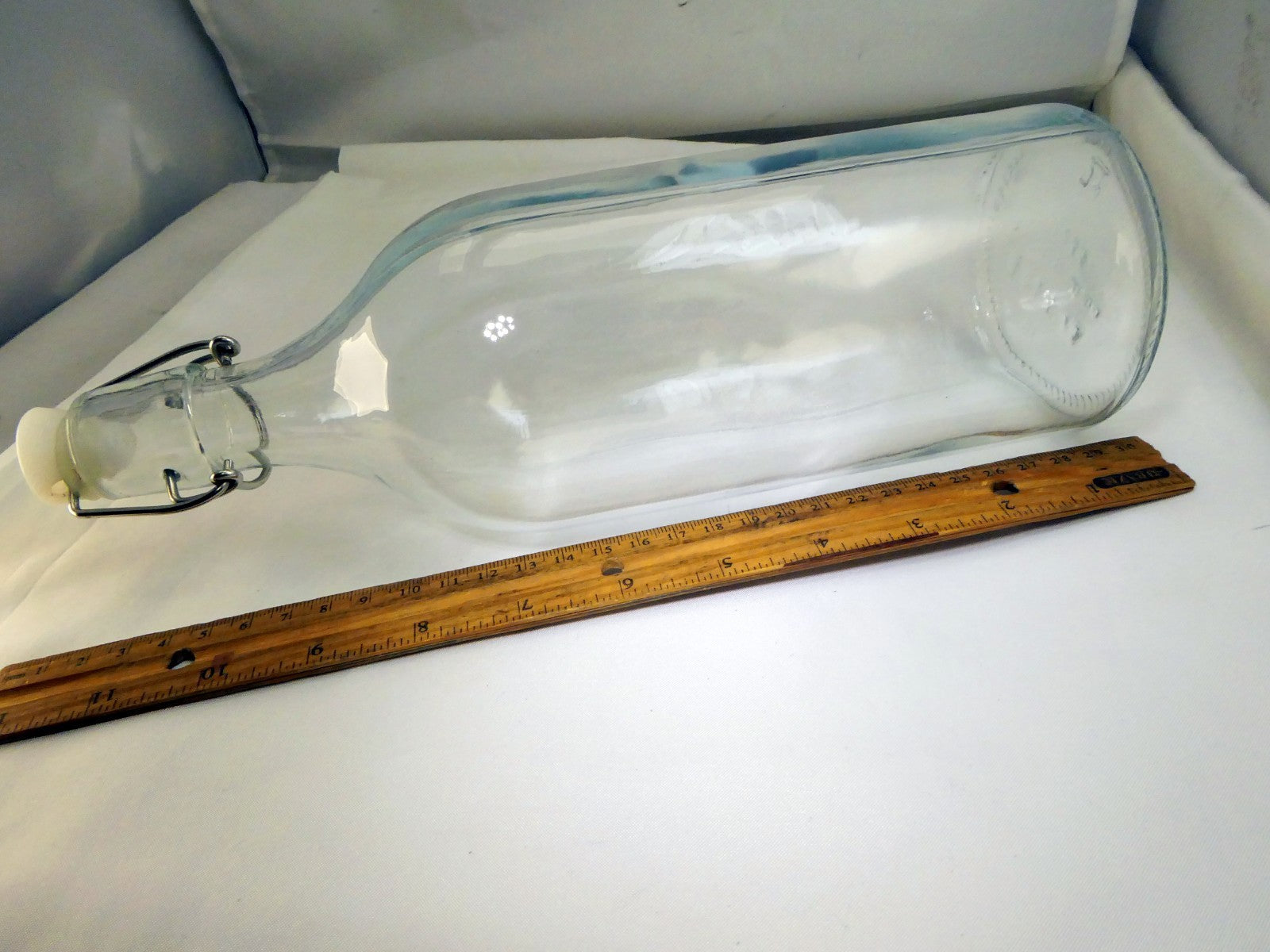 Swing Top Grolsch Glass Bottles 16oz - CLEAR - 11X3.5"   vintage