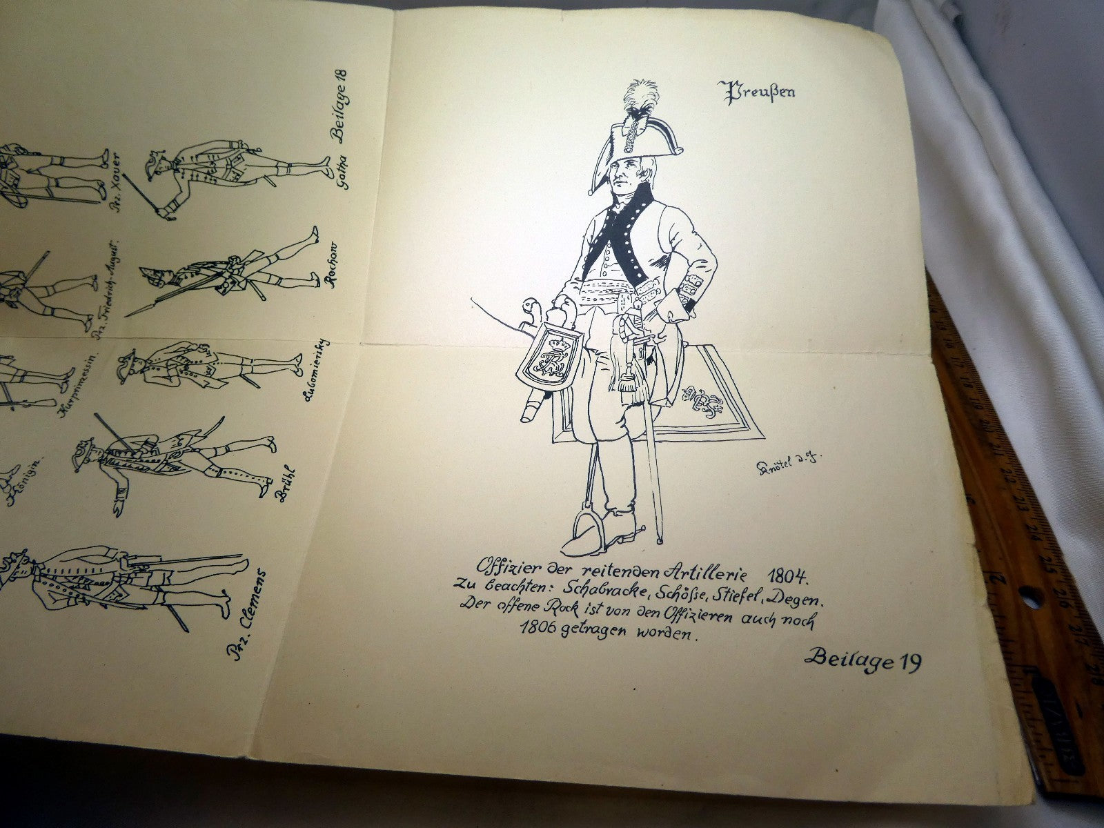 Sachsen 1753 Offizier der reitenden Artillerie 1804   Uniform picture vintage