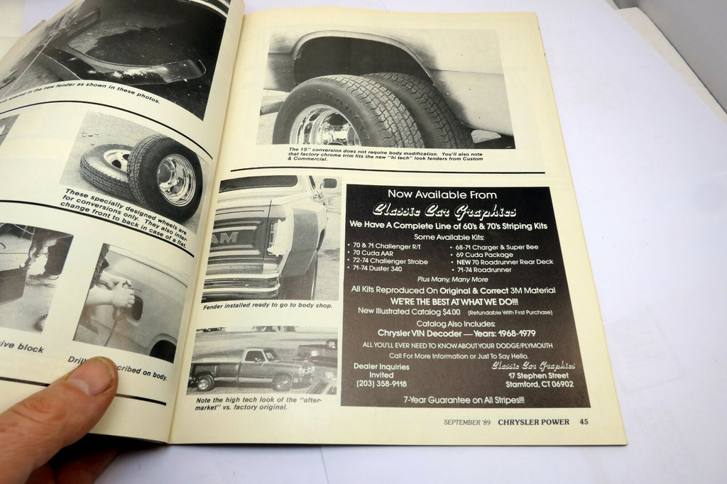 Chrysler Power Car Magazine September 1993  Performance Mopars Muscle cars Fakes