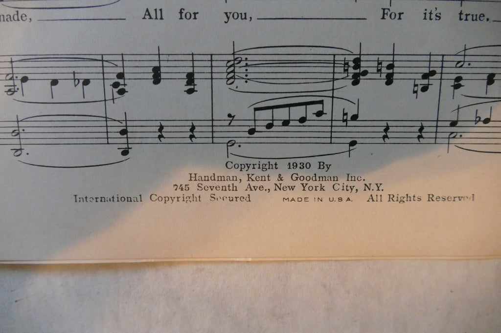 For You, 1930, from "Captain Of The Guard", by William F. Dugan, Heinz Roemheld