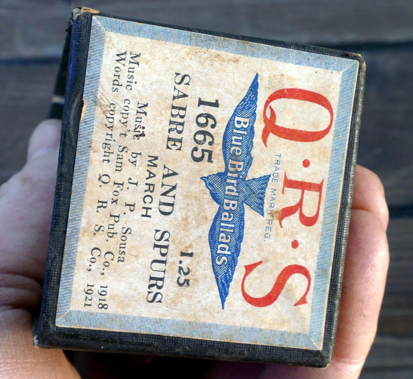 Qrs word roll blue bird ballads 1665 sabre and spurs march