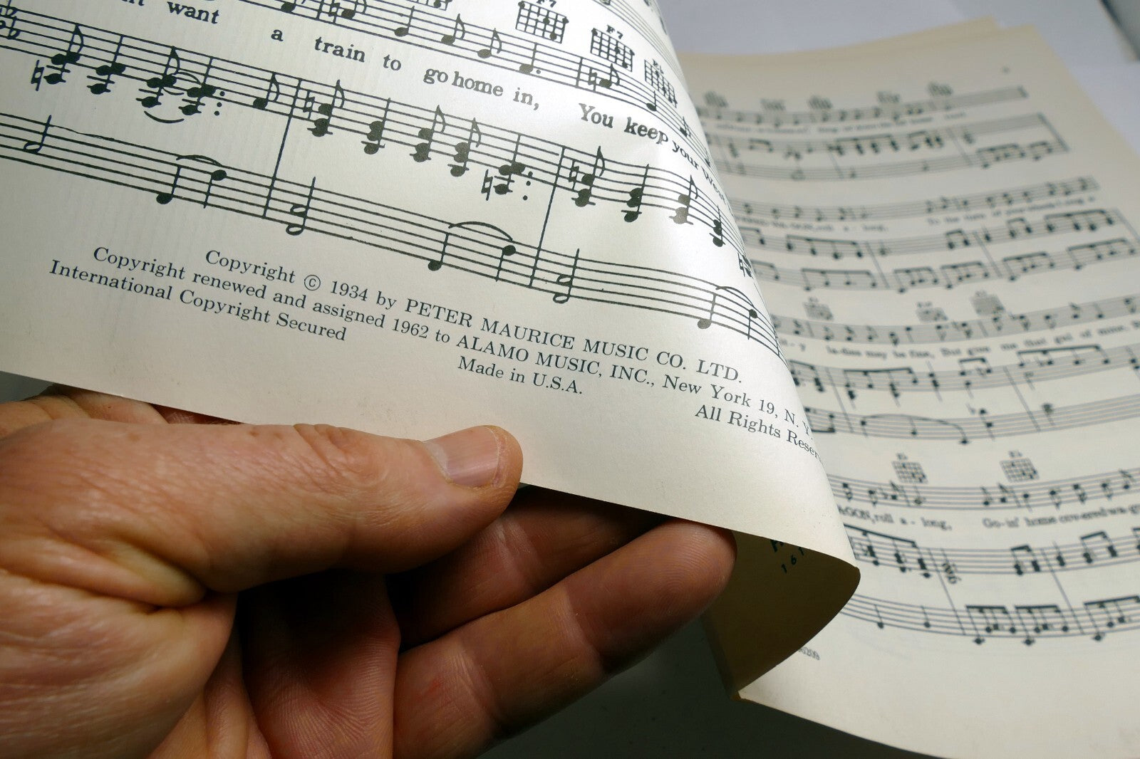 Roll Along covered Wagon Jimmy Kennedy 1962  Sheet Music western