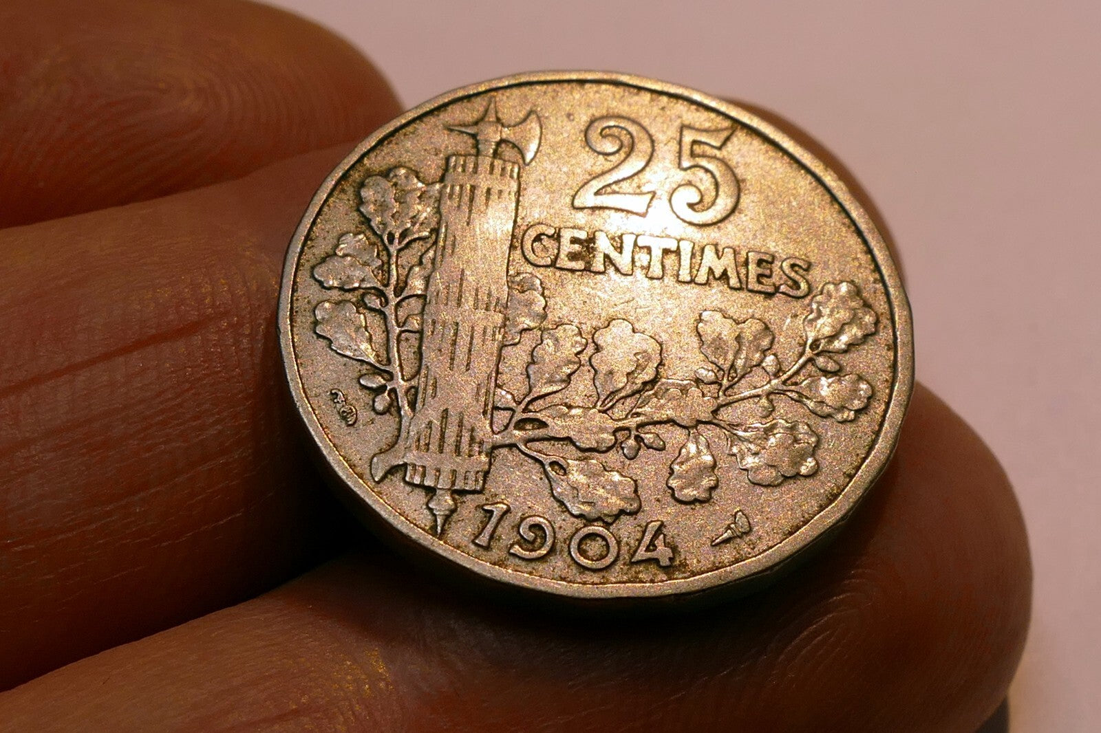 1904 France French 25 Centimes Ceres Fasces Coin