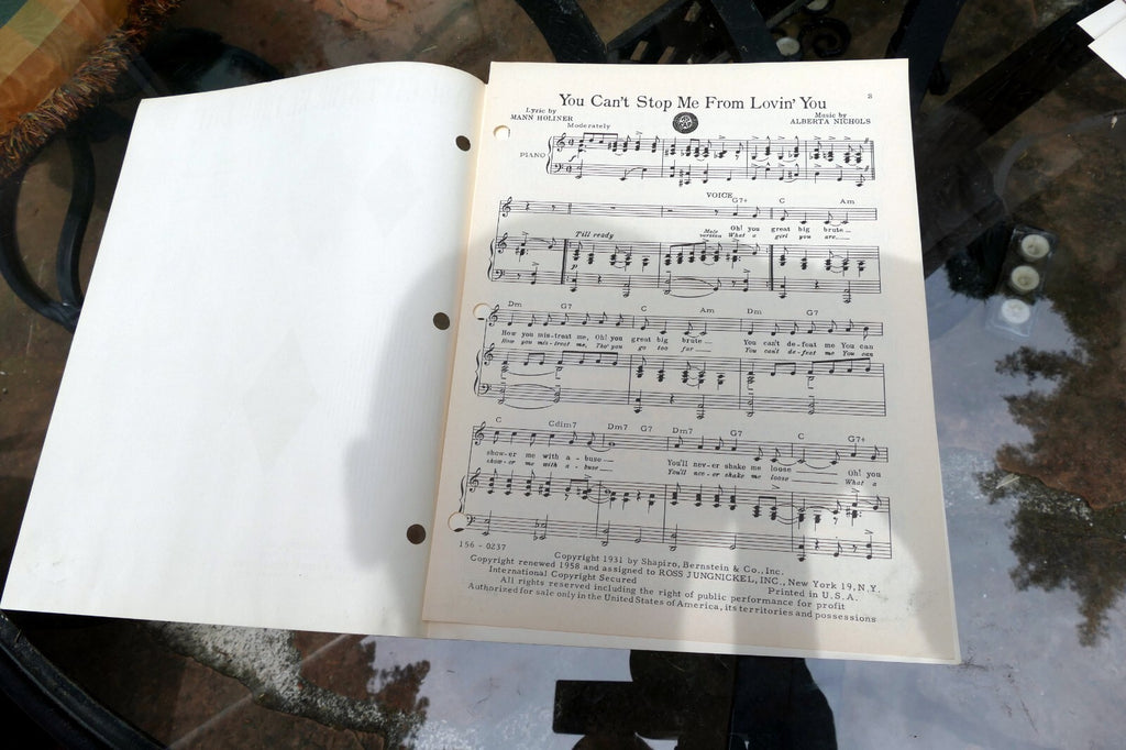 You Can't Stop Me From Lovin' You Mann Holiner Nichols  1931 Sheet Music