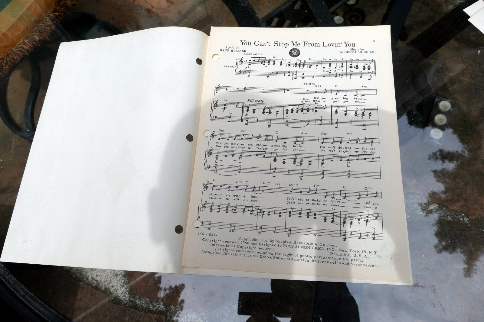You Can't Stop Me From Lovin' You Mann Holiner Nichols  1931 Sheet Music