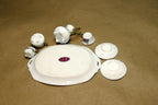 MINIATURE  CHINA VIOLETS FLOWERS PORCELAIN Tea Set JAPAN 7X11cm FLORAL DESIGN