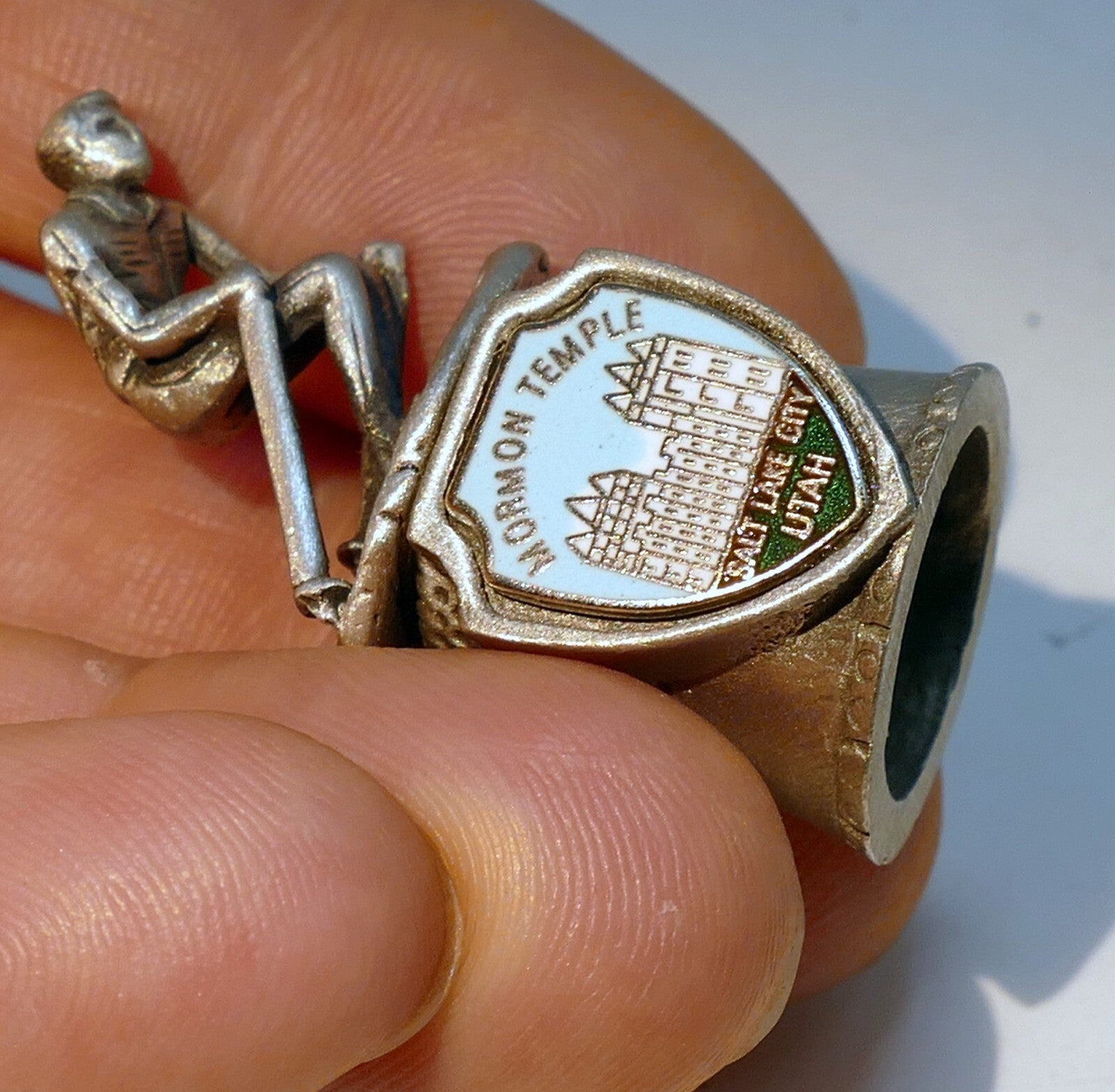 Thimble Souvenir Utah LDS Mormon Temple Salta Lake City US metal skier