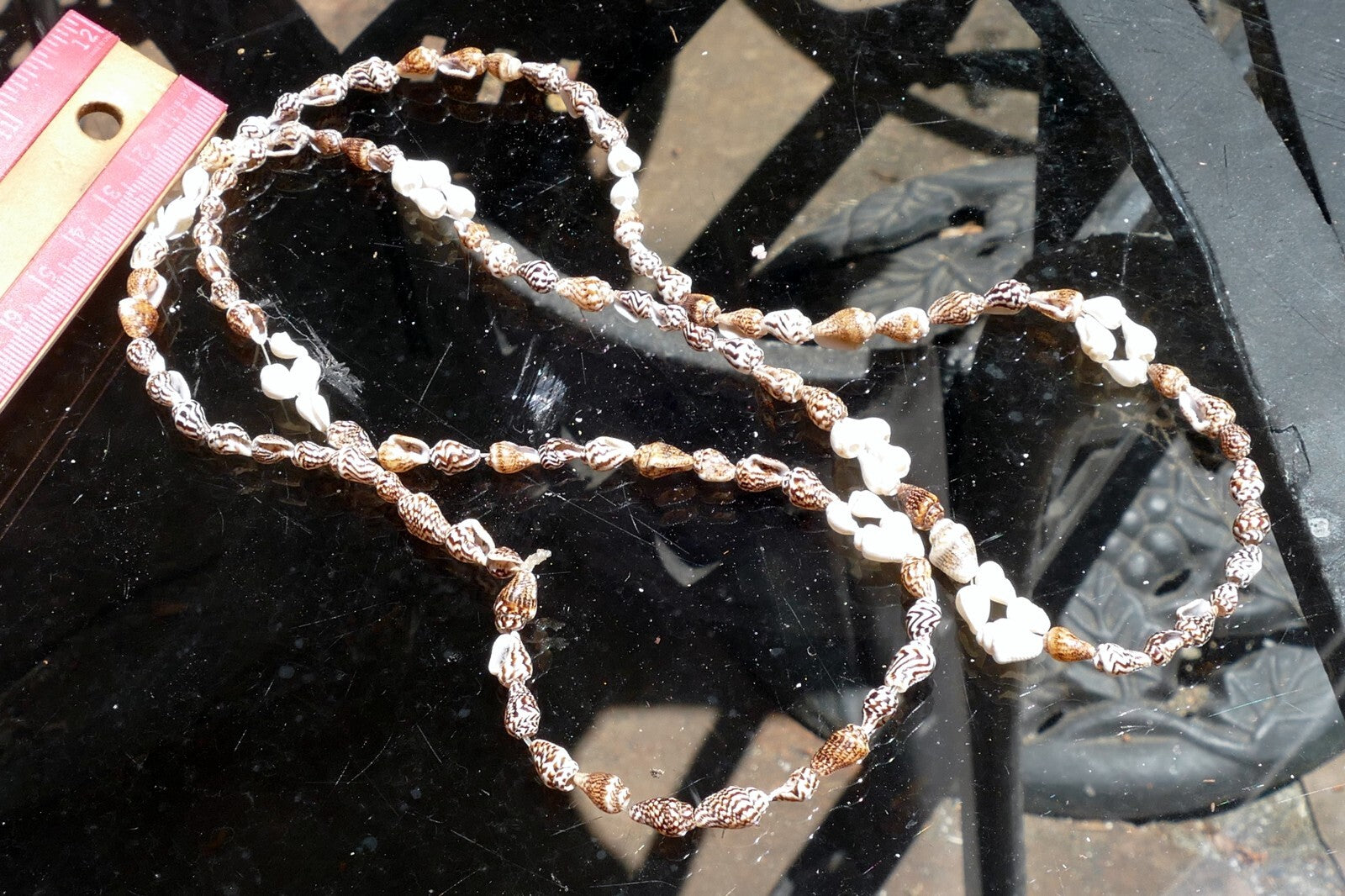 Cowrie Shell 16" Necklace Lei Jewelry Boho Surfer Brown ocean pacific Hawaii