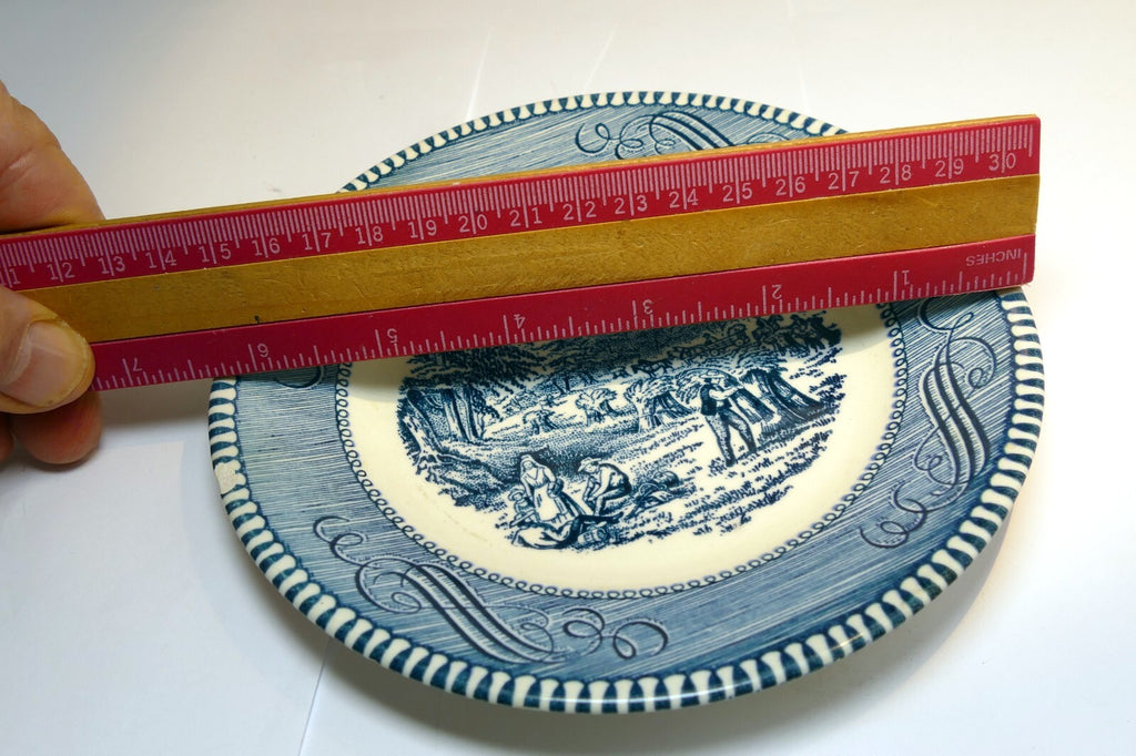 Vintage Currier and Ives Blue by Royal China Harvest Bread Butter Plate 6" one