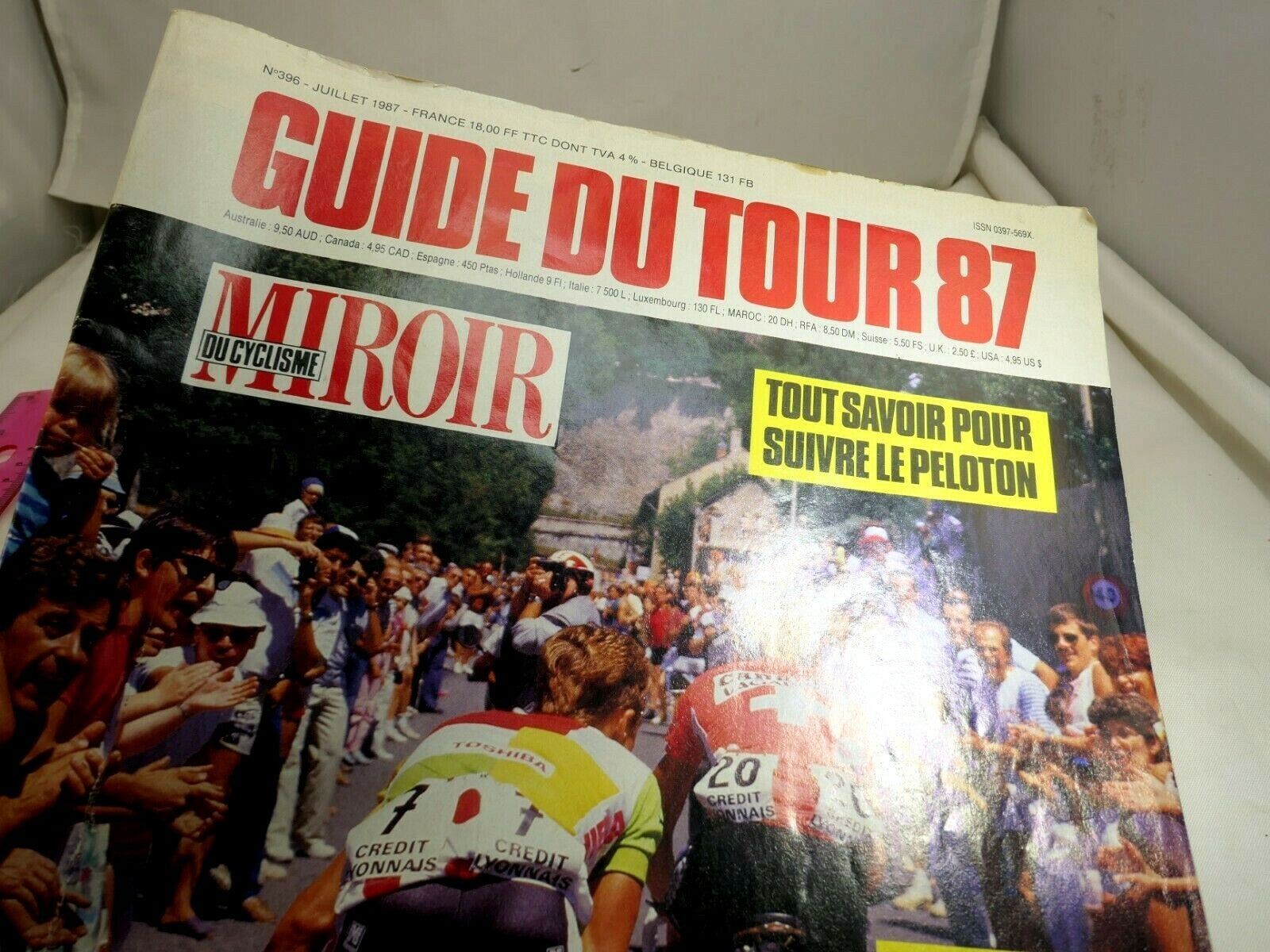 Guide du tour 87 magazine france cycling mirror no. 396 juillet 1987