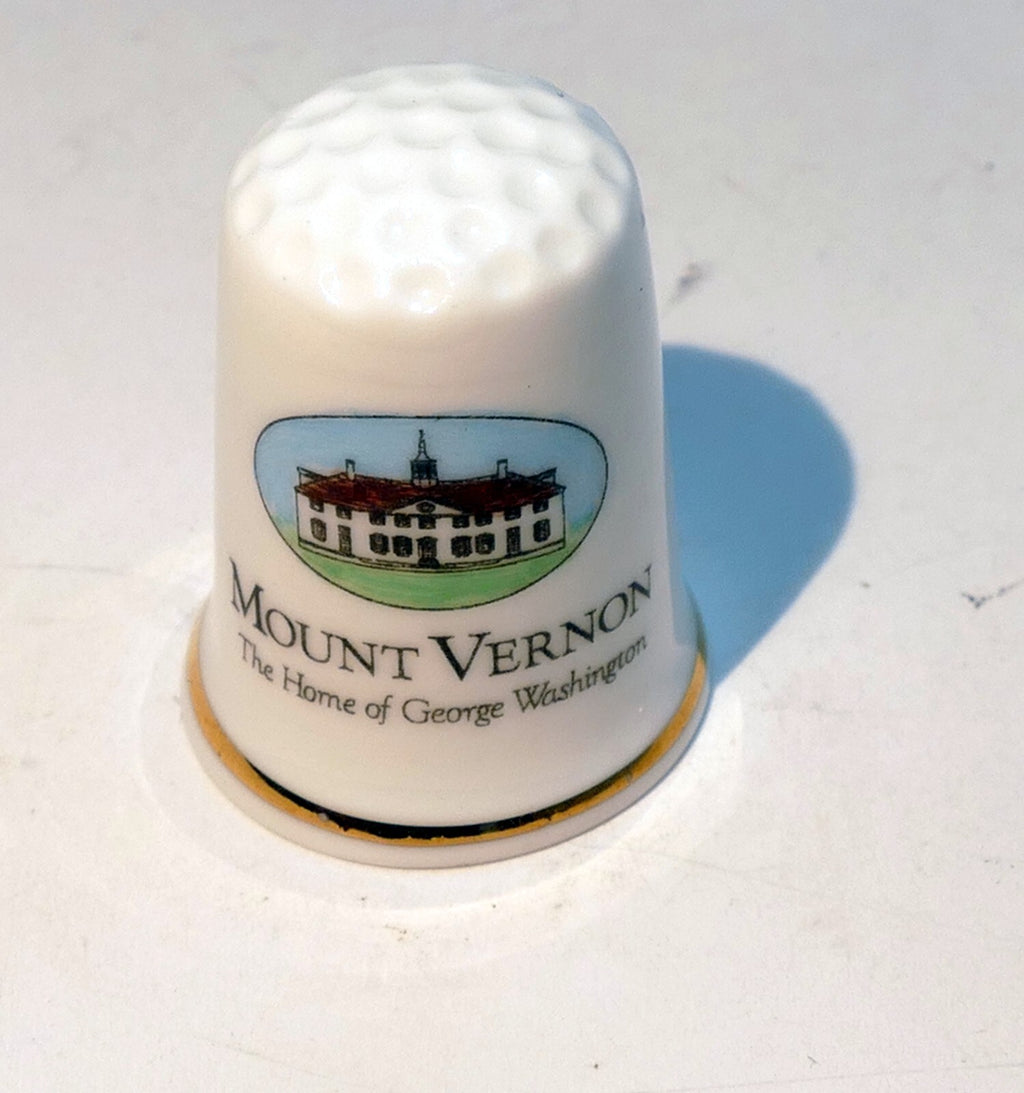 Porcelain thimble souvenir mount vernon george washington home us