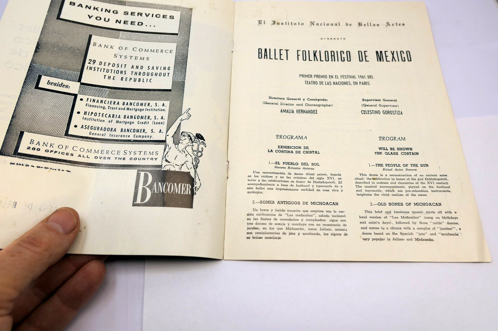 Ballet Folklorico de Mexico 1962 Program Brochure Palacio de Bellas Artes
