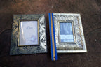 Pack of 2 Glass Wood Picture Frame 4X6 5X7" Art Photo floral design Silver Gold