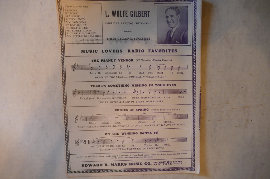 Mama Inez, 1931, by L. Wolfe Gilbert and Eliseo Grenet, Edward B. Marks Music Co