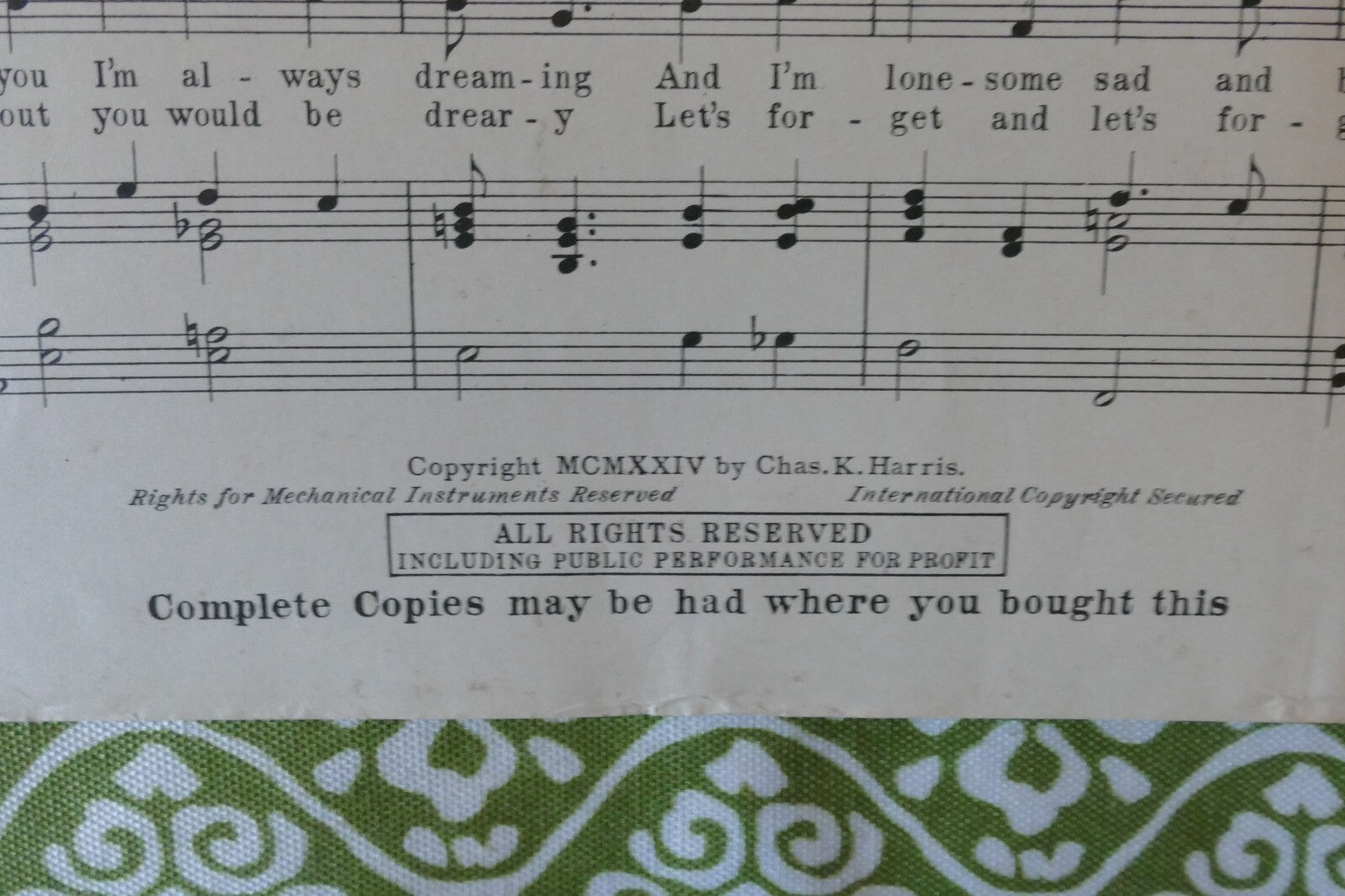 Always In The Way, 1924, by Chas K. Harris