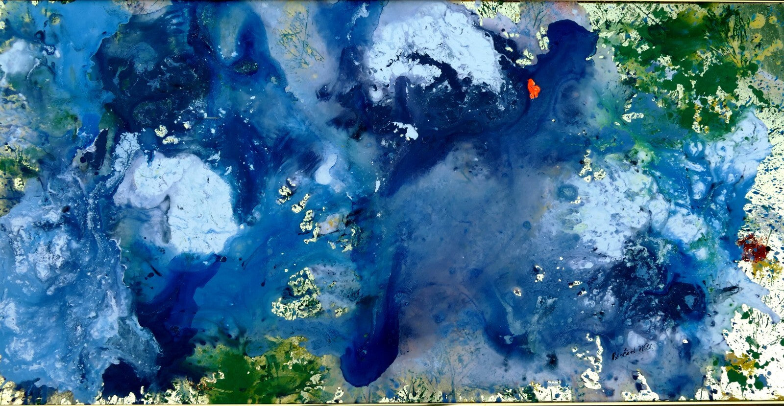 Richard wild america acrylic painting modern abstract sfo san jose large 25x48"
