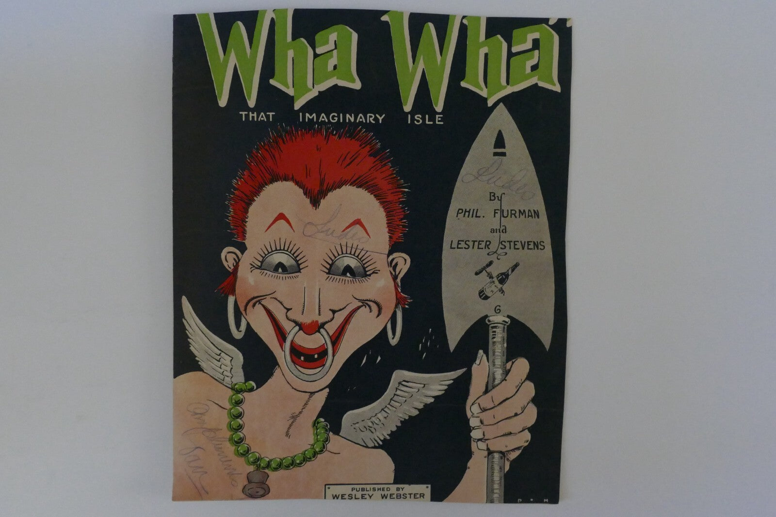 Wha wha (that imaginary isle), sheet music 1921, by phil furman and lester stevens