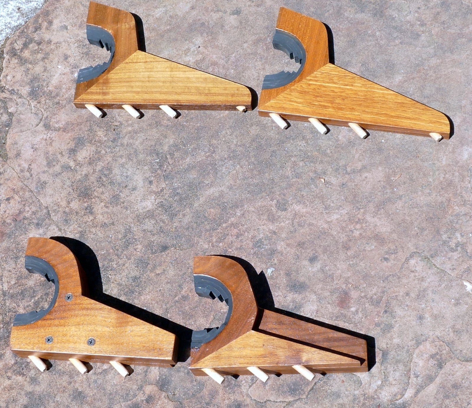 2 Rifle Gun Rack Wall Mount Wooden Shotgun Holder Gun Display Hanger Hand made