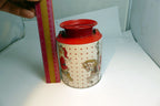 Metal Tin Christmas Round Serving Cookie Jar Container  Santa Carousel GIORDANO