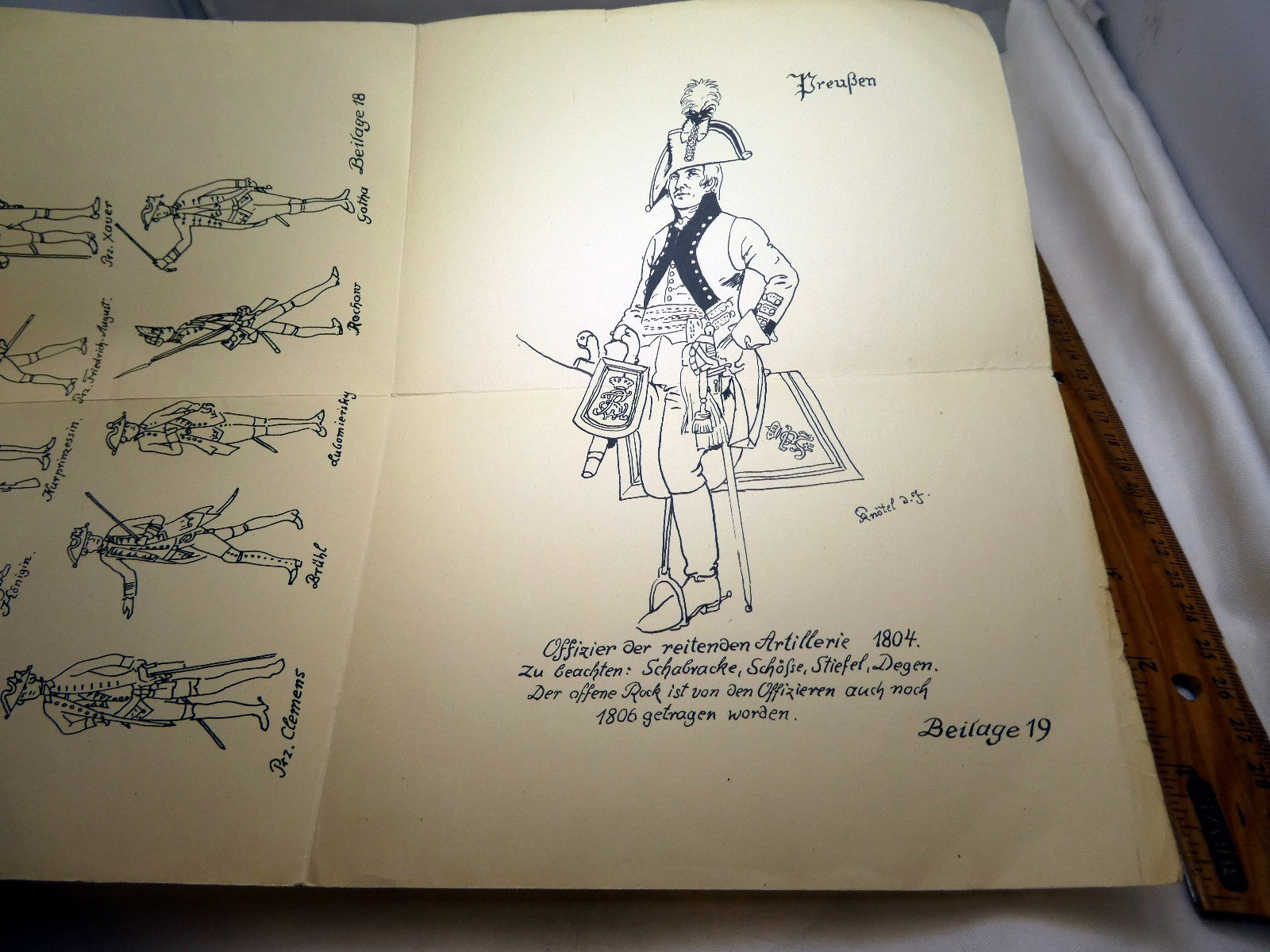 Sachsen 1753 Offizier der reitenden Artillerie 1804   Uniform picture vintage