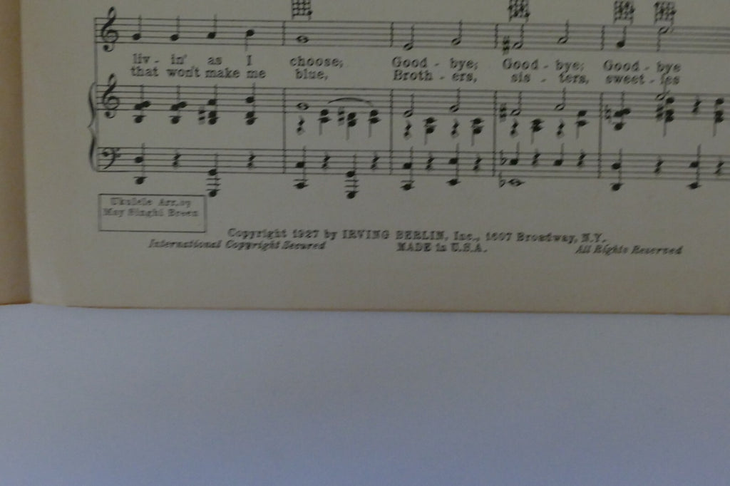 I Just Roll Along, 1927, by Jo' Trent and Peter de Rose, Irving Berlin Inc.