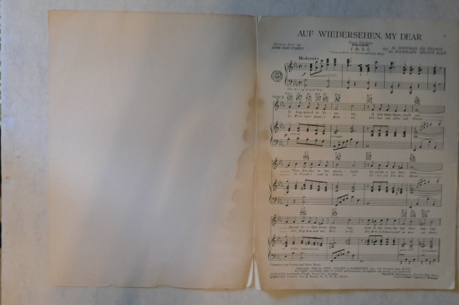 Auf Wiedersehen My Dear 1932, by Milton Ager, Al Hoffman, Al Goodhart, Ed Nelson