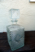 1 Litter Glass Decanter With Stopper 10" tall "Vodka" square