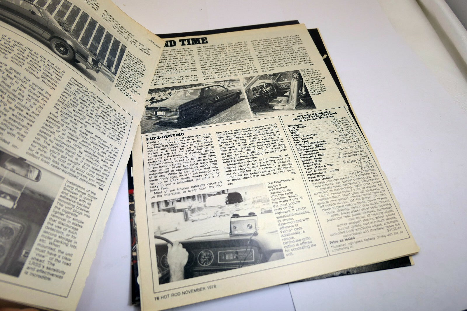 Pontiac 1976 Grand Am Hot Rod Test Review Magazine clipping Specifications